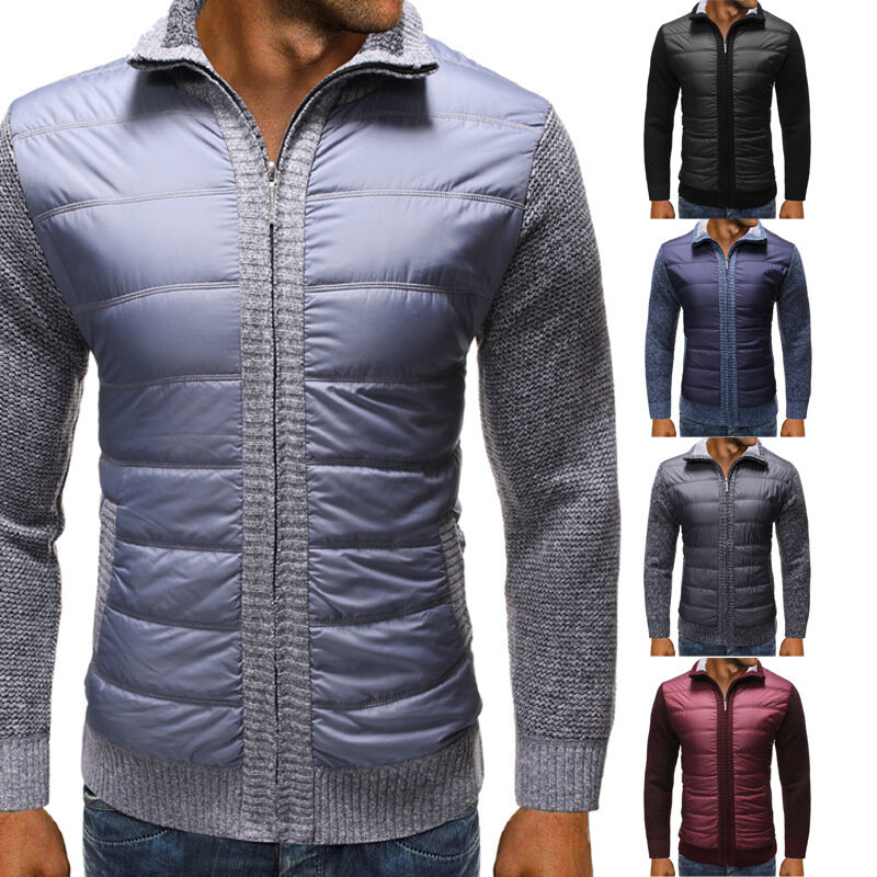 Suéter de cuello alto para hombre, chaqueta gruesa de terciopelo, prendas de punto ajustadas, otoño e invierno, triangulación de envíos