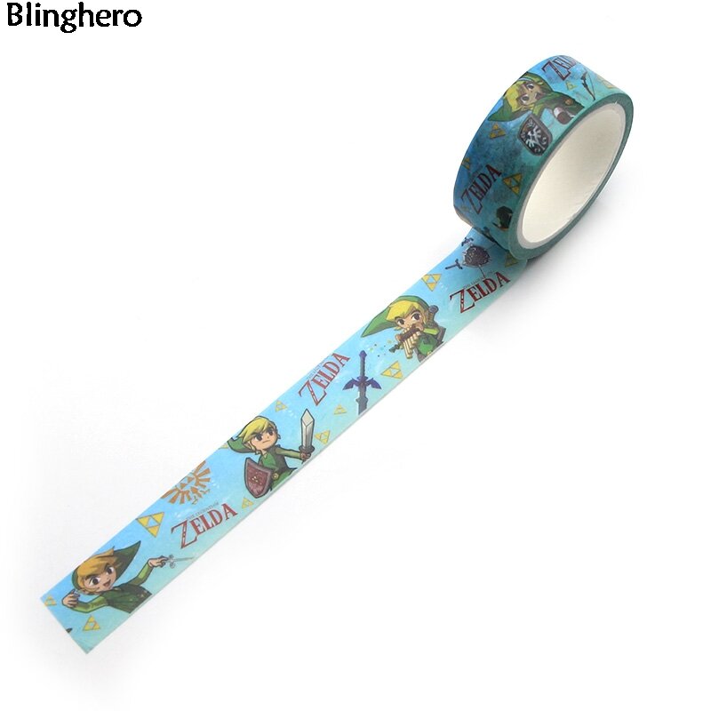 Blinghero-애니메이션 히어로 15mm x 5m 와시 테이프, 맞춤형 마스킹 테이프, 문구 스티커, 멋진 손 계정 테이프, 접착 테이프 BH0021