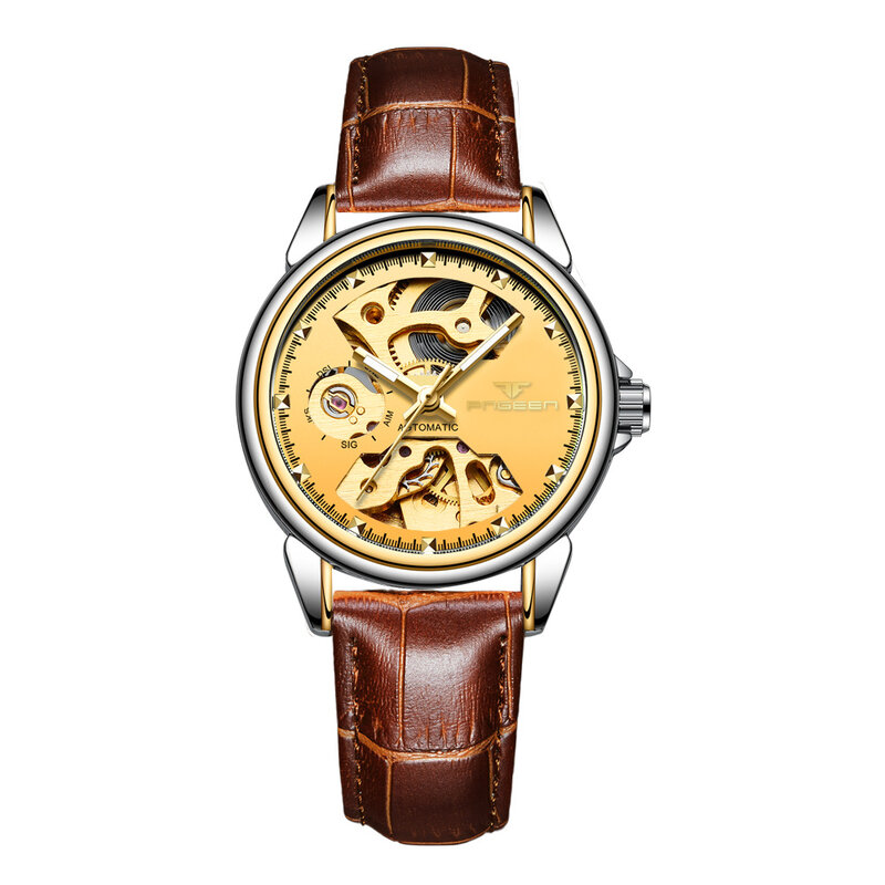 2019 Luxe Vrouwelijke Klok Automatische Mechanische Horloge Zakelijke Dames Horloges Waterdicht Holle Roze Monteur Horloge Voor Vrouwen Gift