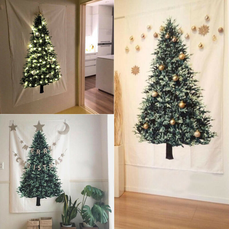 Ins árvore de natal pinho pendurar pano decoração da parede pano decoração de natal para casa pequeno fresco fundo do feriado tapeçaria simples