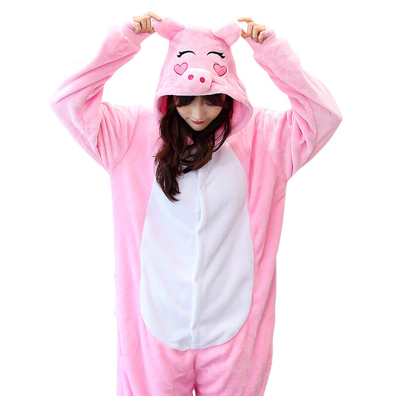 Kigurumi-pijama de una sola pieza de Anime para mujer, ropa de dormir para adultos, de punto, Panda, unicornio, Totoro, Cosplay, para niños y niñas