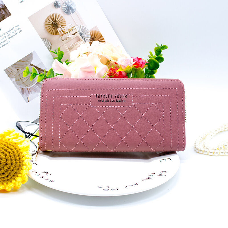 New style ladies wallet fashion casual ladies clutch bag zipper bag multifunctional coin purse show flower lady purse