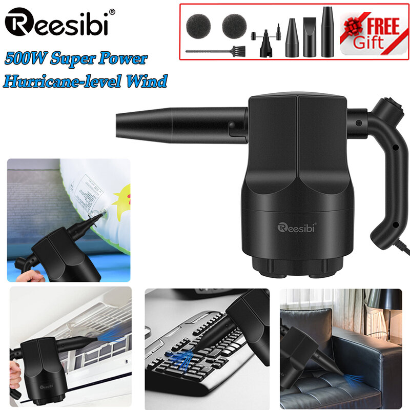 Ressibi منظف بالهواء الكهربائي منظف منفاخ الهواء المضغوط اللاسلكي يمكن منفضة لتنظيف السيارات الكمبيوتر مكانس كهربائية محمولة
