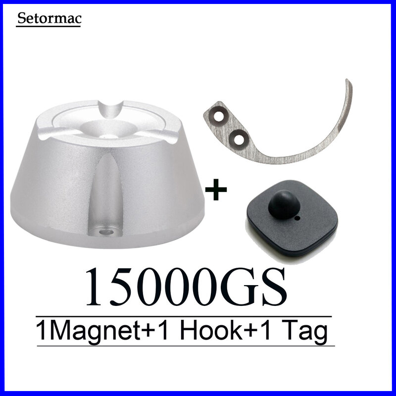 Pelepas Magnetik 15000GS Penghilang Tag Keamanan Universal + Pelepas Kait + Tag Magnetik Sistem Anti Pengutil
