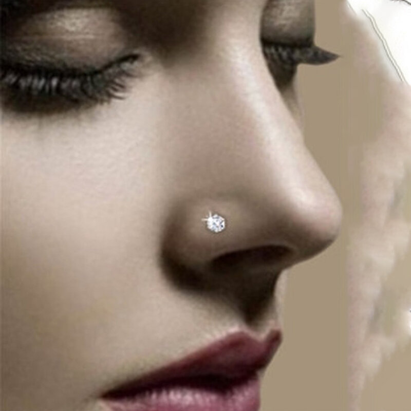 10/5 pçs falso nariz anéis clipe em falso piercing jóias falso lábio orelha nariz anéis clipe incrustado não piercing anel de argola nariz