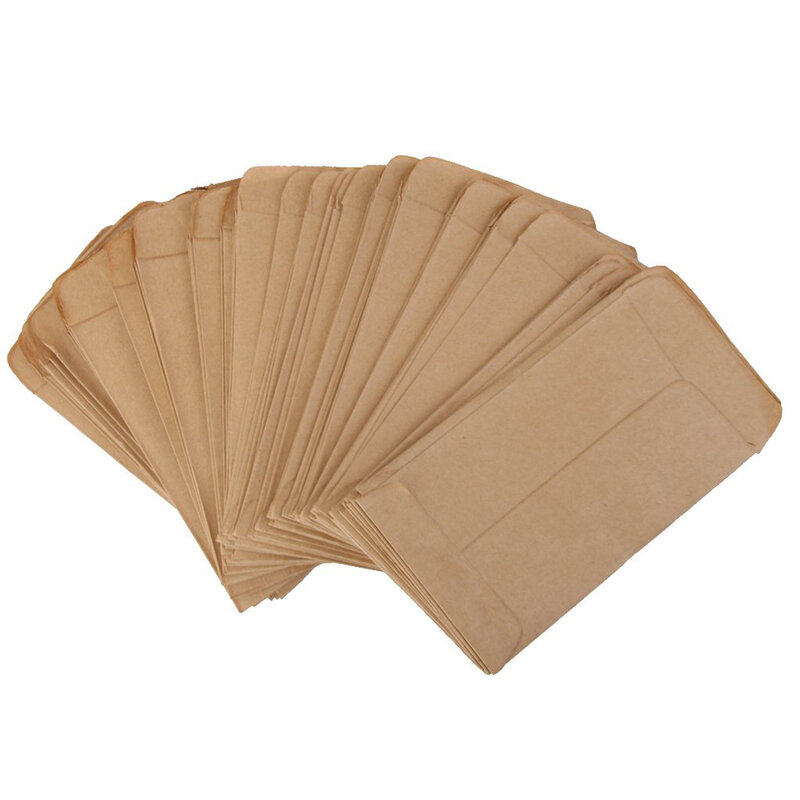 6x10cm Cookie Bags 200pc Kraft Paper Bag Mini Envelope Gift Bags Candy Bags Snack Baking Package Supplies Gift Wrap Glue Box