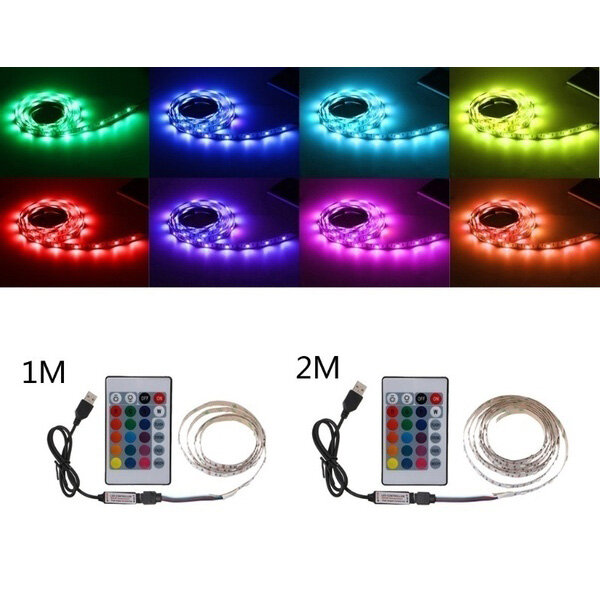 USB Powered LED Strip Light TV Backlighting Home Theater Lighting for TV Computer Screen Television with Remote Control 1m