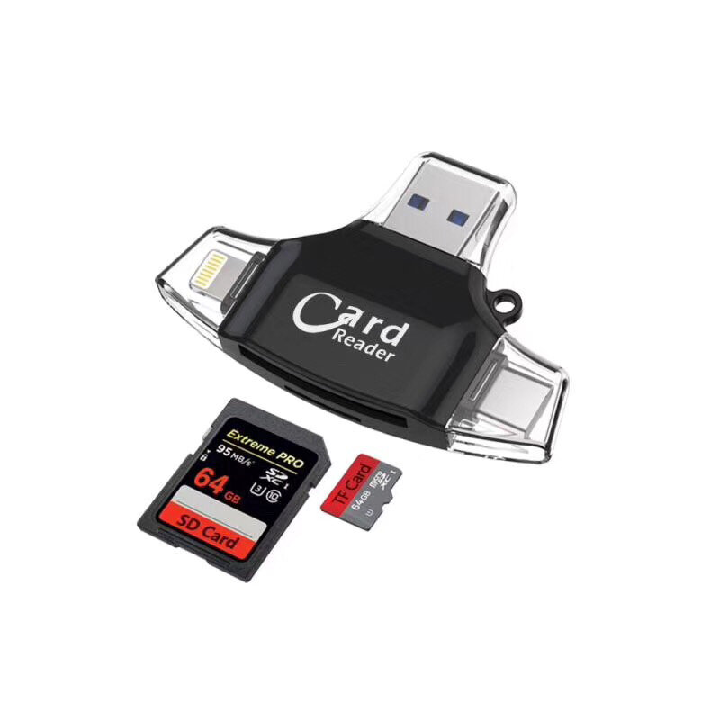 Bekit USB 3.0 Card Reader 4 In 1 Micro SD TF Cardreader Type-C OTG iPhone multi-function Adapter For Smartphone Computer
