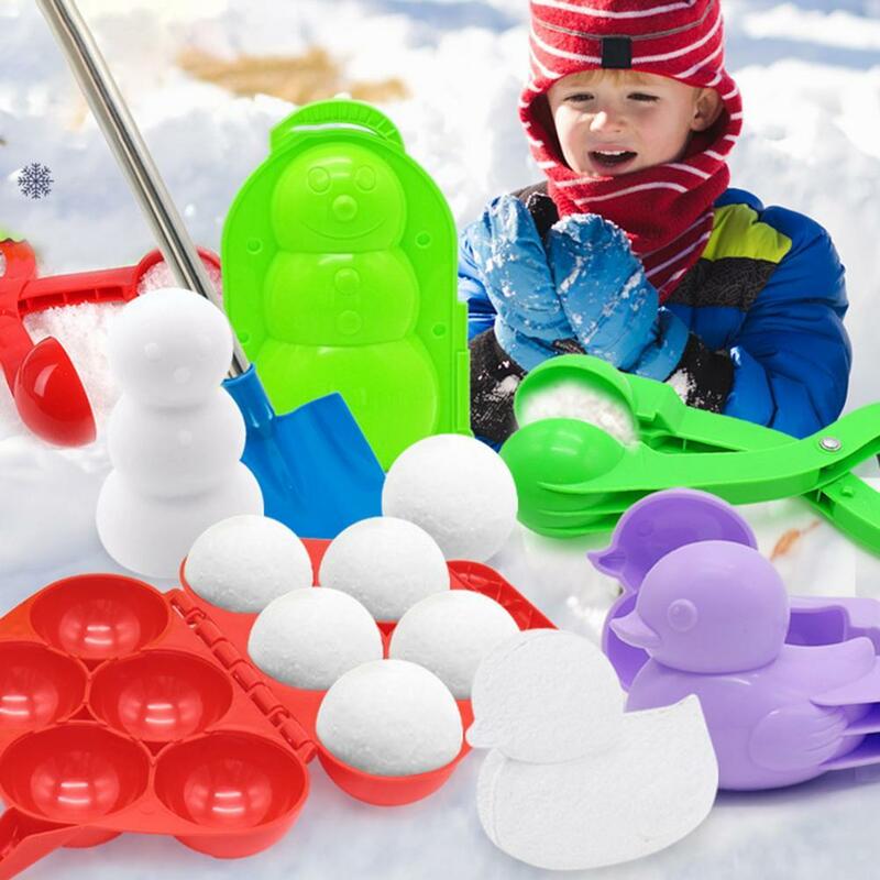 Clip de plástico para Hacer bolas de nieve para niños, molde para Hacer bolas de nieve, 19 estilos, juguete creativo para diversión al aire libre y deportes, herramienta para jugar a la nieve