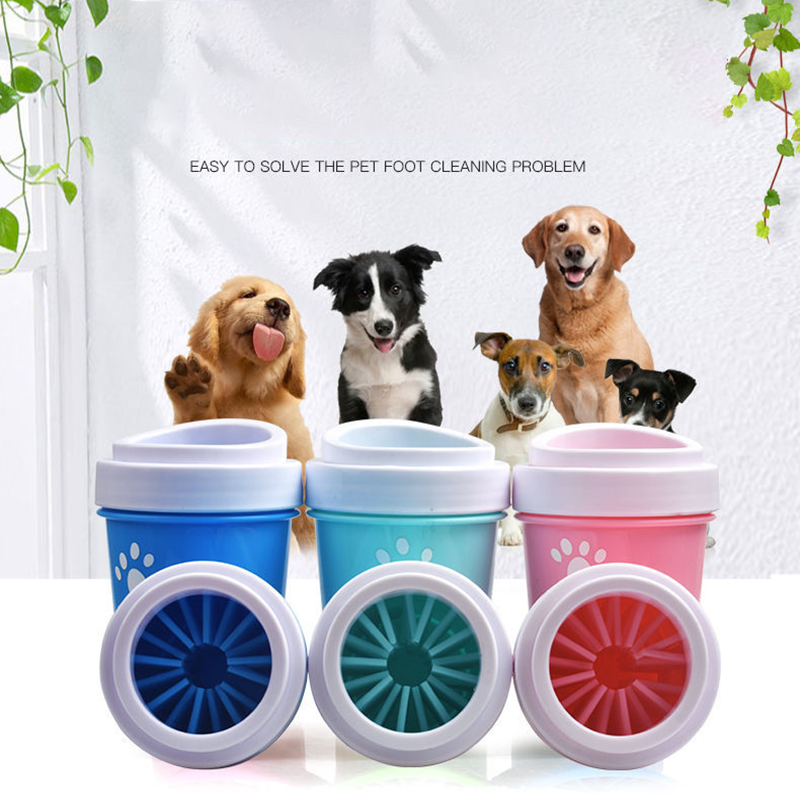 Neue Pet Paw Reiniger Tasse Weiche Silikon für Hunde Fuß Waschen Werkzeug Pet Füße Waschmaschine Portable Katze Schmutzig Pfote Reinigung waschen Pinsel Tasse