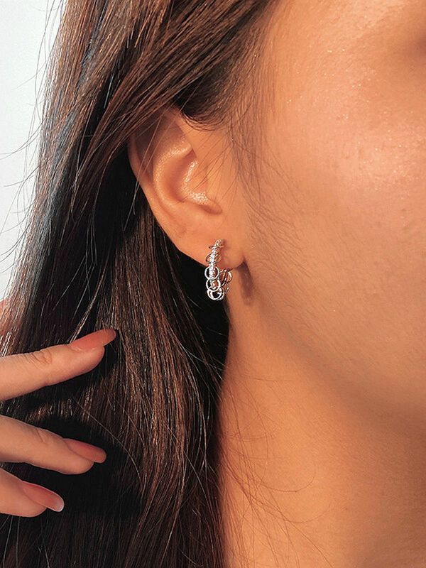 S steel – boucles d'oreilles en argent Sterling 925 et Zircon pour femmes, bijoux fins, personnalisés, Punk, minimaliste, tendance 2021