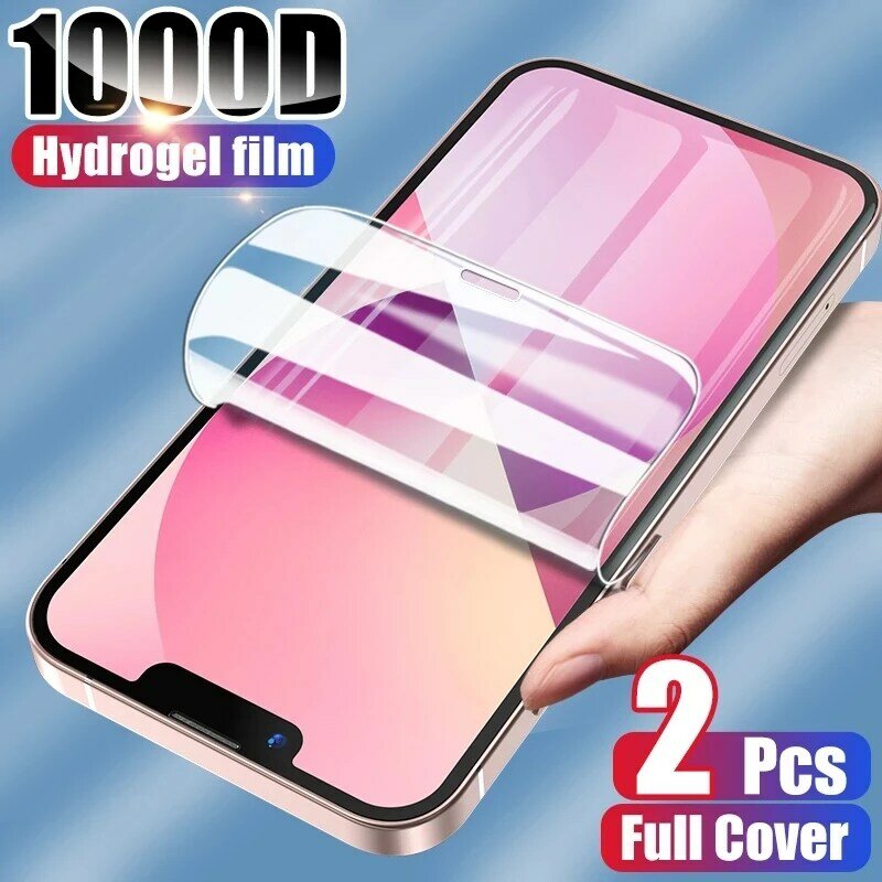 Película protectora para iPhone 13 Pro Max, Protector de pantalla de hidrogel transparente, cubierta completa, no vidrio templado, 12 Mini