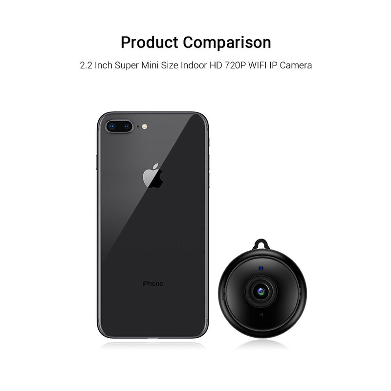 Mini caméra de surveillance intérieure IP WiFi HD 1080p (V380), babyphone vidéo sans fil, avec audio bidirectionnel, vision nocturne et détection de mouvement