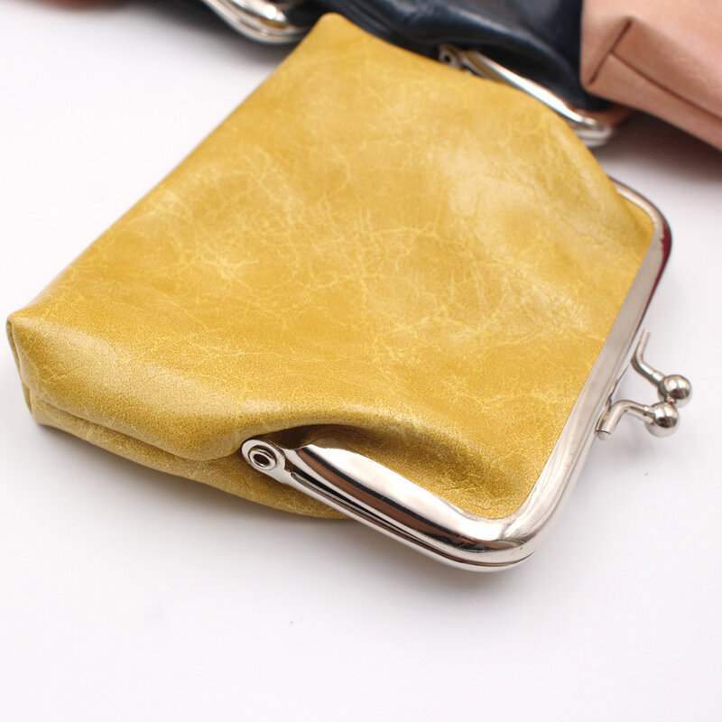 Portamonete da donna in pelle Mini portafoglio in pelle da donna Design Vintage porta carte di cera ad olio portafoglio per rossetto femminile portafoglio portamonete