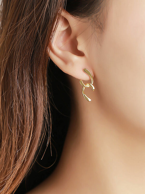 S'STEEL 925 Sterling Silver nieregularne kolczyki ze sztyftem na prezent dla kobiet Gold Designer Earing Trend 2021 akcesoria punkowe Fine Jewelry