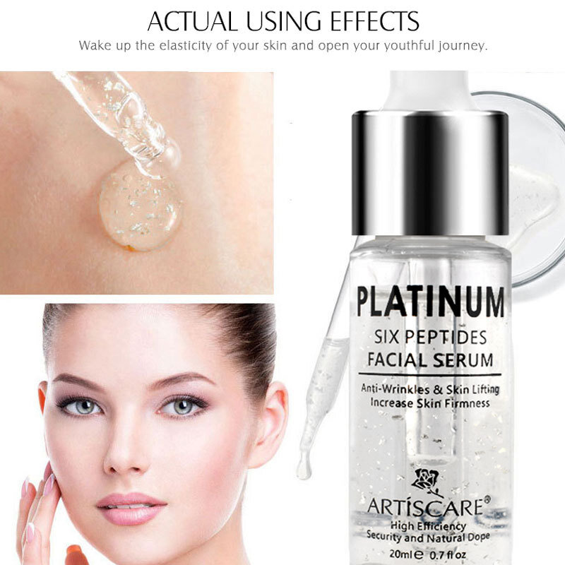 ARTISCARE nicotinamida platino oro 24k seis péptidos suero 3 unids/lote contra las arrugas y blanqueamiento de suero para la cara cuidado