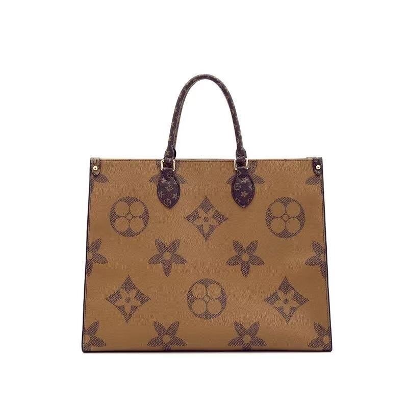 2020 new old flower women's handbag color matching double-sided big flower shopping bag fashion one shoulder portable big bag