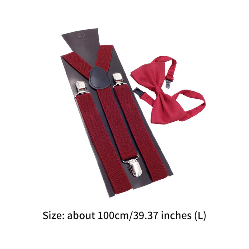 Men Bowtie Suspender Set Soft Foldable Home Y Shape Replacement Long Portable Durable Universal For Wedding Casual Accessories