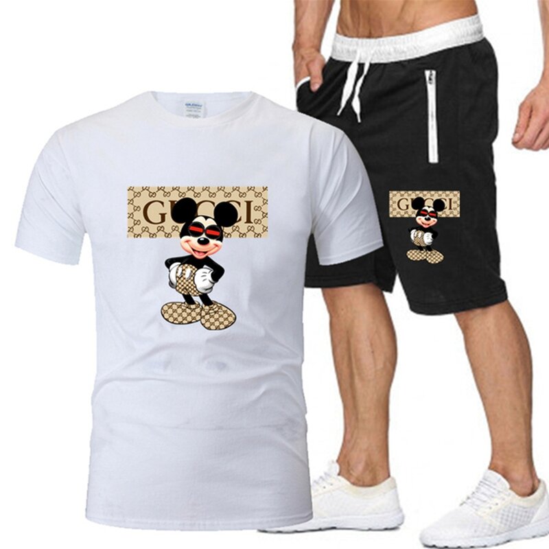 2021hot-sprzedaży letnia koszulka zestaw spodni w stylu Casual markowa spodnie sportowe spodnie T Shirt Hip Hop moda męska dresy