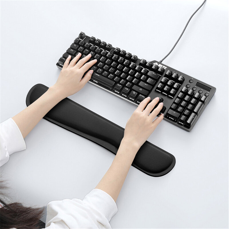 Almofadas de pulso teclado sólido portátil memória espuma mouse suporte de pulso almofada material de escritório acessórios mesa conjunto