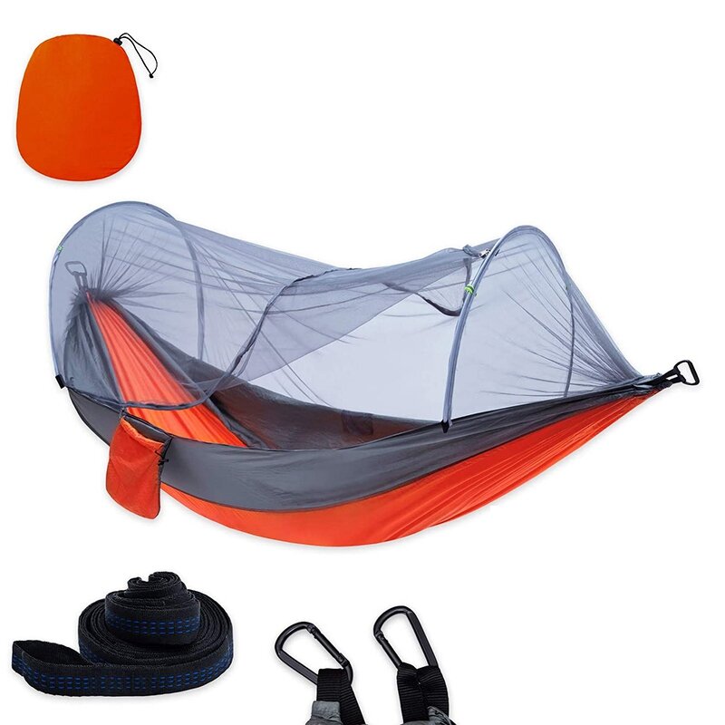 New 1-2 Portable Person Camping Outdoor Hammock with Mosquito Net Swing Sleeping Lightweight Travel Bed for Hiking