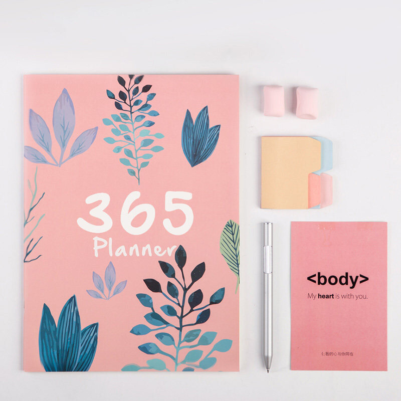 Organizador de planejador 2021 e 2022, caderno e diário a4, faça você mesmo, agenda de 365 dias, livro de notas kawaii, agendamento mensal, livro de mão