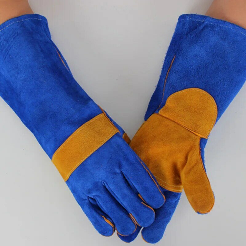 Tig-guantes de soldadura resistentes al calor, resistentes al calor, para barbacoa, trabajo, protección, 35cm