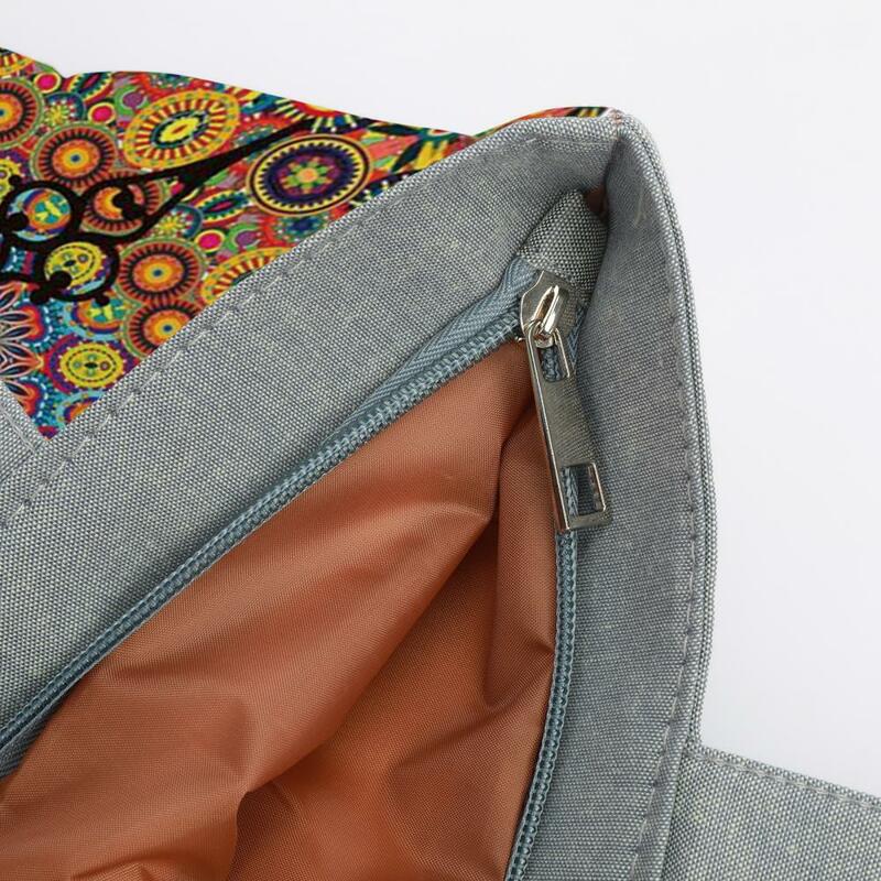 Складная ручная сумка через плечо, портативная богемная круглая вместительная школьная сумка с верхними ручками и принтом