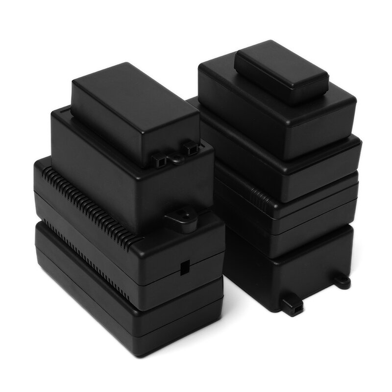 1 pçs caixa de projeto plástico à prova dwaterproof água preto diy habitação instrumento caixa de armazenamento gabinete suprimentos eletrônicos abs junção