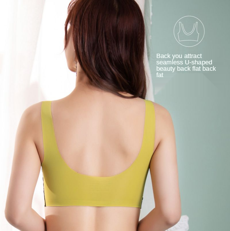 Latex Seamless Bra Push Up Bralette Underwear Bras For Women Cooling Gathers Shock-proof Female Intimate Comfortable Bra
