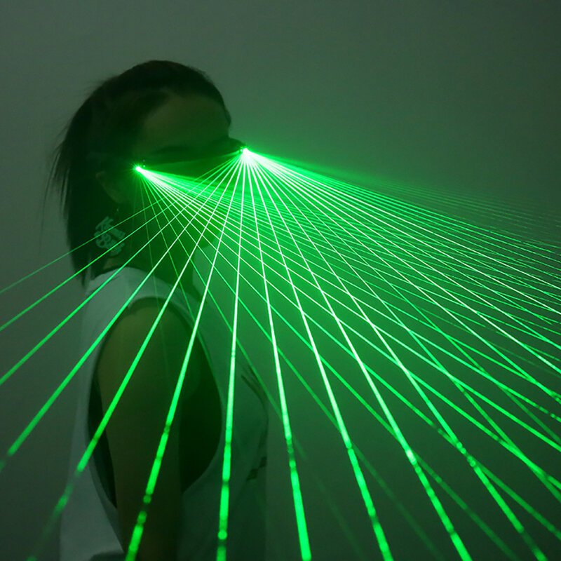 Rosso verde LED Laser occhiali luce danza spettacolo teatrale DJ Club Party occhiali Multi raggi per costumi luminosi a LED