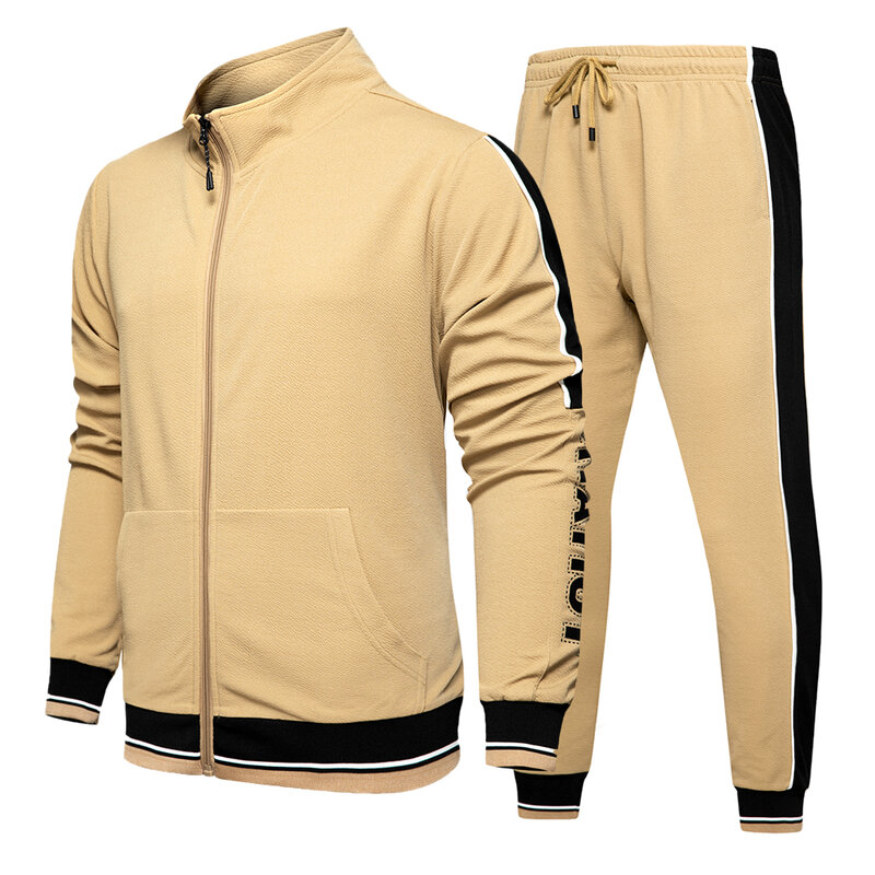 Maglione Cardigan con cerniera a contrasto di colore primavera e autunno 2021 New Sports Suit, abbigliamento sportivo All-match confortevole e alla moda