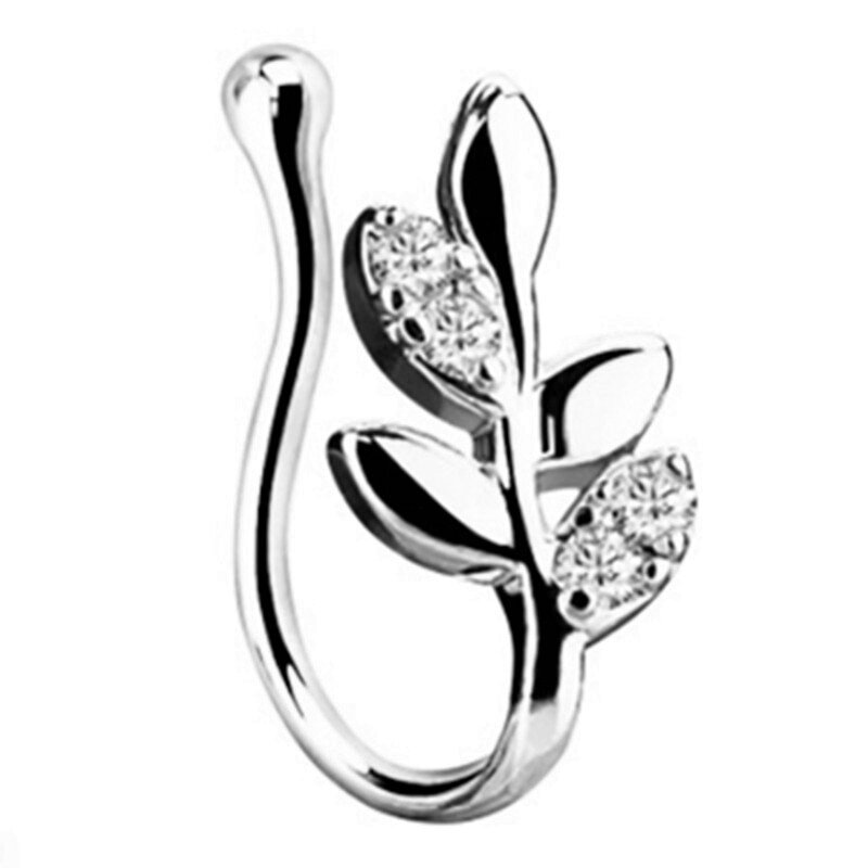 1Piece Stainless Steel Heart Clip On Nose Ring Star Fake Nose Piercing Clip On Cross Nose Clip Fake Jewelry Faux Piercing Nez