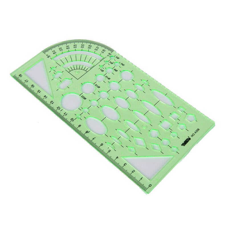 Cerchi di plastica modello geometrico righello Stencil disegno strumento di misurazione studenti articoli di cancelleria per ufficio