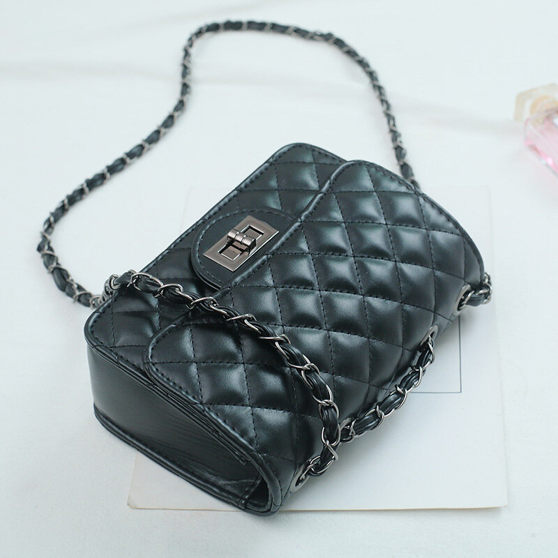 Brand Designer Fashion Women's Chain Small Flap Crossbody Bag 2021 Winter Shoulder Handbags High Quality PU Leather Totes
