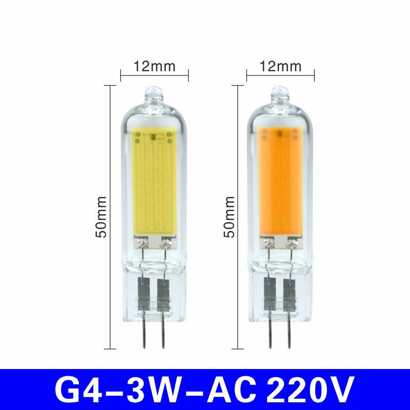 Bombilla LED G9 G4 superbrillante, 3W, 6W, 220V, lámpara de cristal, luz de potencia constante, iluminación G9 COB