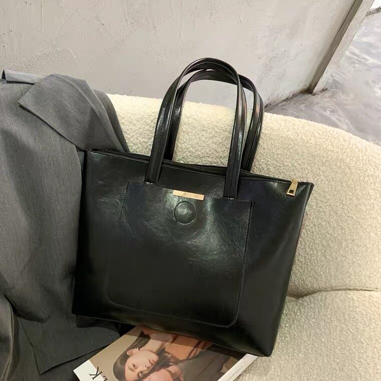 Borse da donna Tote di grande capacità Designer Look in metallo invecchiato borsa a tracolla in pelle Pu di lusso borse grandi Shopper retrò