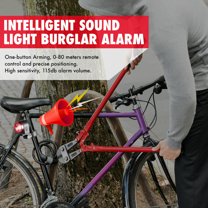 A8 Control remoto Anti ladrón Bicicleta inteligente luz IPX5 impermeable USB recargable seguridad de ciclismo bicicleta luz trasera LED con alarma