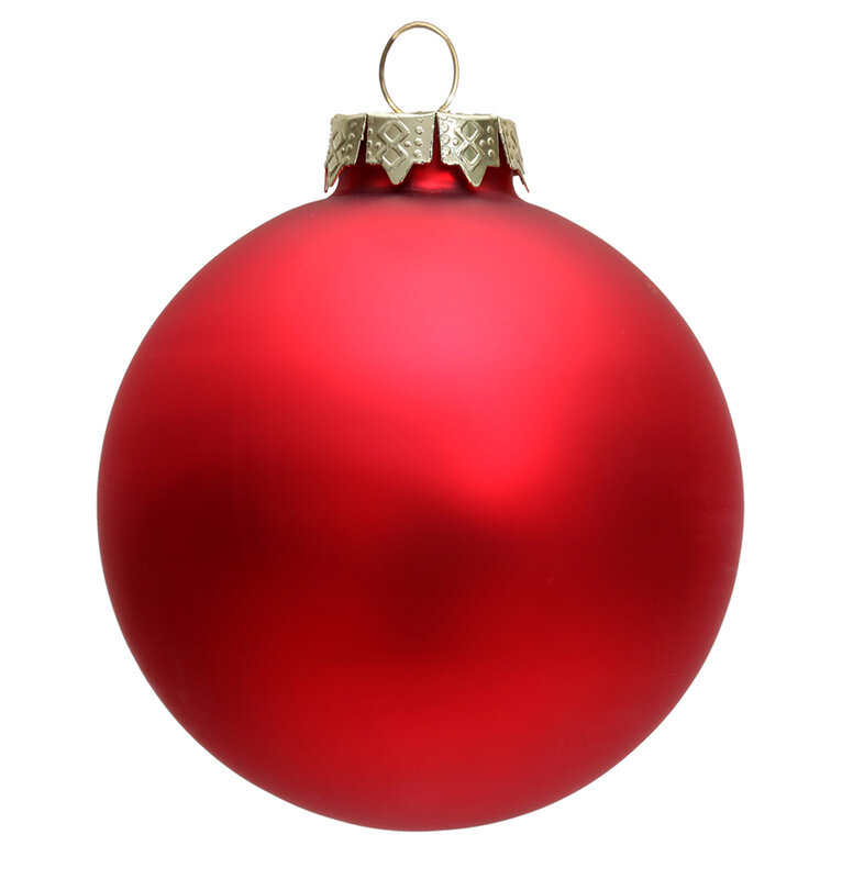 Gratis Pengiriman-100/Pack rumah Pesta Natal Natal Dekorasi Ornamen Dicat 80Mm Merah Bola Kaca-Matte
