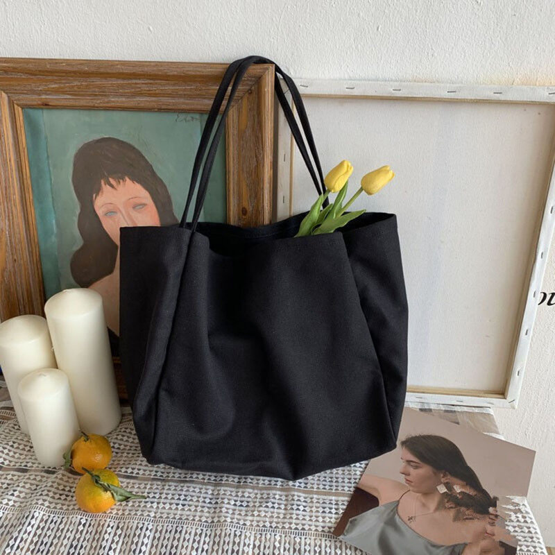 Borsa a tracolla semplice in tela borsa a tracolla per donna di grande capacità borsa a tracolla in tinta unita Designer Shopping borsa borse riutilizzabili per ragazze