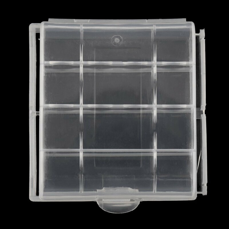 Kotak Penyimpanan Baterai Plastik Putih Tempat Penutup Casing Plastik Keras Transparan untuk 4 Buah Baterai AA AAA ZC163500 Acahe