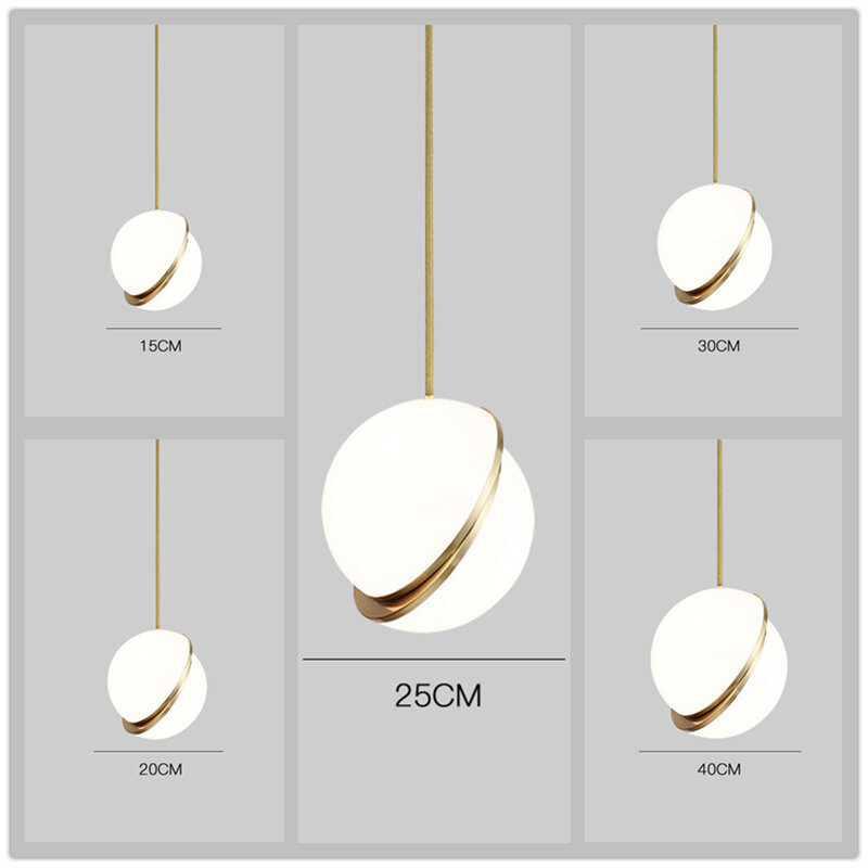 Lampadario moderno a mezzaluna semplice dislocalizzazione emisfero bianco Design appeso sala da pranzo Bar lampada da comodino lampada da interno a LED