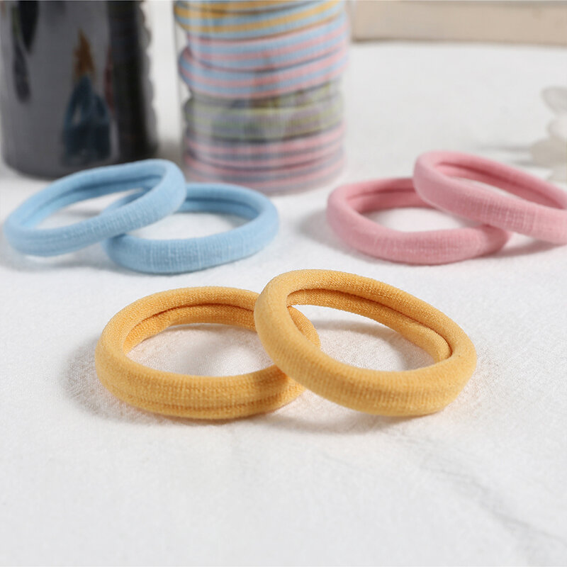 Korean Style High Elastic Daily Towel Hair Band Strong Pull Continuously Seamless Ring Hair Band Canned Hair Rope 2021 New