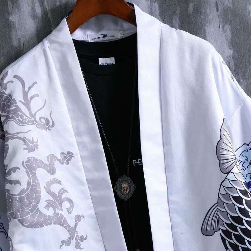 Đường Phố Cardigan Nam Yukata Nữ Nhật Bản Bộ Kimono Mùa Hè Truyền Thống Unisex Harajuku Bãi Biển Mỏng Rộng Chống Nắng Áo Sơ Mi
