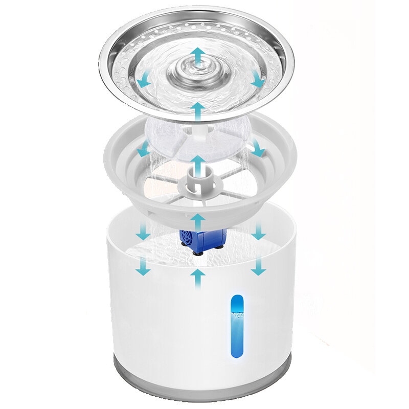 Fuente de agua automática para gato y perro, bebedero con Sensor de movimiento infrarrojo, dispensador de agua, alimentador, adaptador de corriente de iluminación LED
