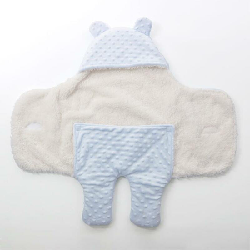 Kuulee, manta envolvente de felpa para niños, bebé, de invierno, de Color sólido, para tejer, envoltura, ropa de cama, manta receptora, saco de dormir