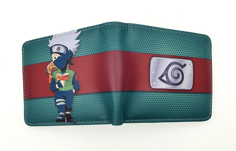 Nowy portfel męski Naruto Anime Sasuke Kakashi posiadacz karty PU krótki uczeń kopertówka fajna kreskówka portmonetka z nadrukiem klip na pieniądze