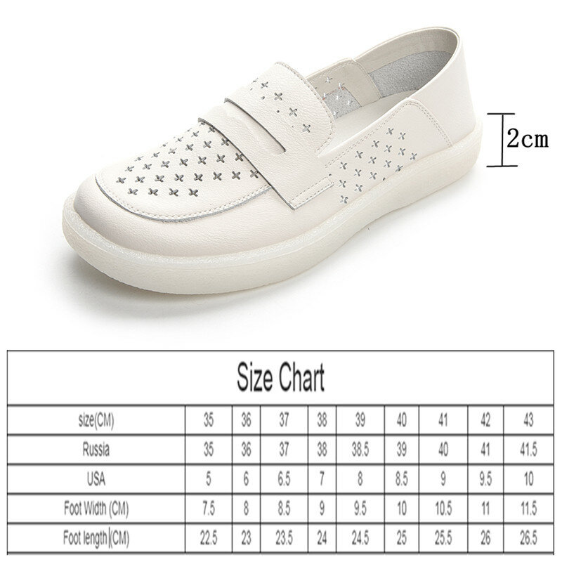 AIYUQI Women Loafers Genuine Leather Spring Summer New Hollow Slip-on Female Nurse Shoes Non-slip Women Sneakers