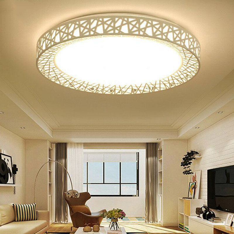 Redonda LED teto luz, pássaro ninho lâmpada, luminárias modernas, quarto, Plafonnier Salon