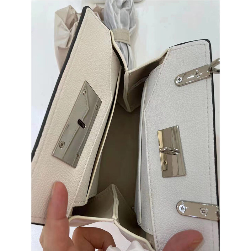 Bolso de mano pequeño para mujer, de diseñador de lujo, de marca, bolsos de hombro tipo bandolera para citas, color blanco y negro, 2021